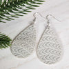 Grey wavey pattern earring made with hypoallergenic hooks