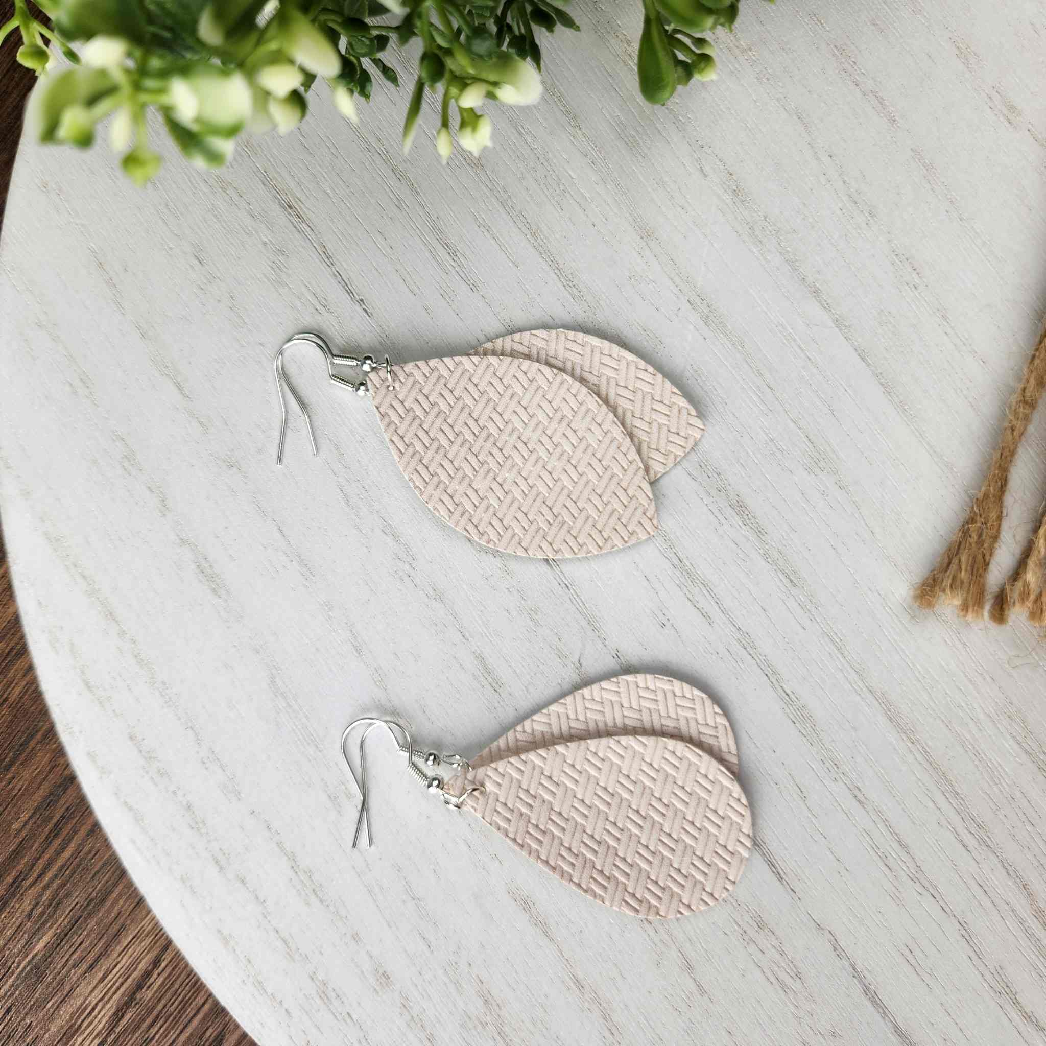 Pink Cream Weave Earrings