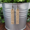 Rectangle sandy leather dangles made with hypoallergenic hooks