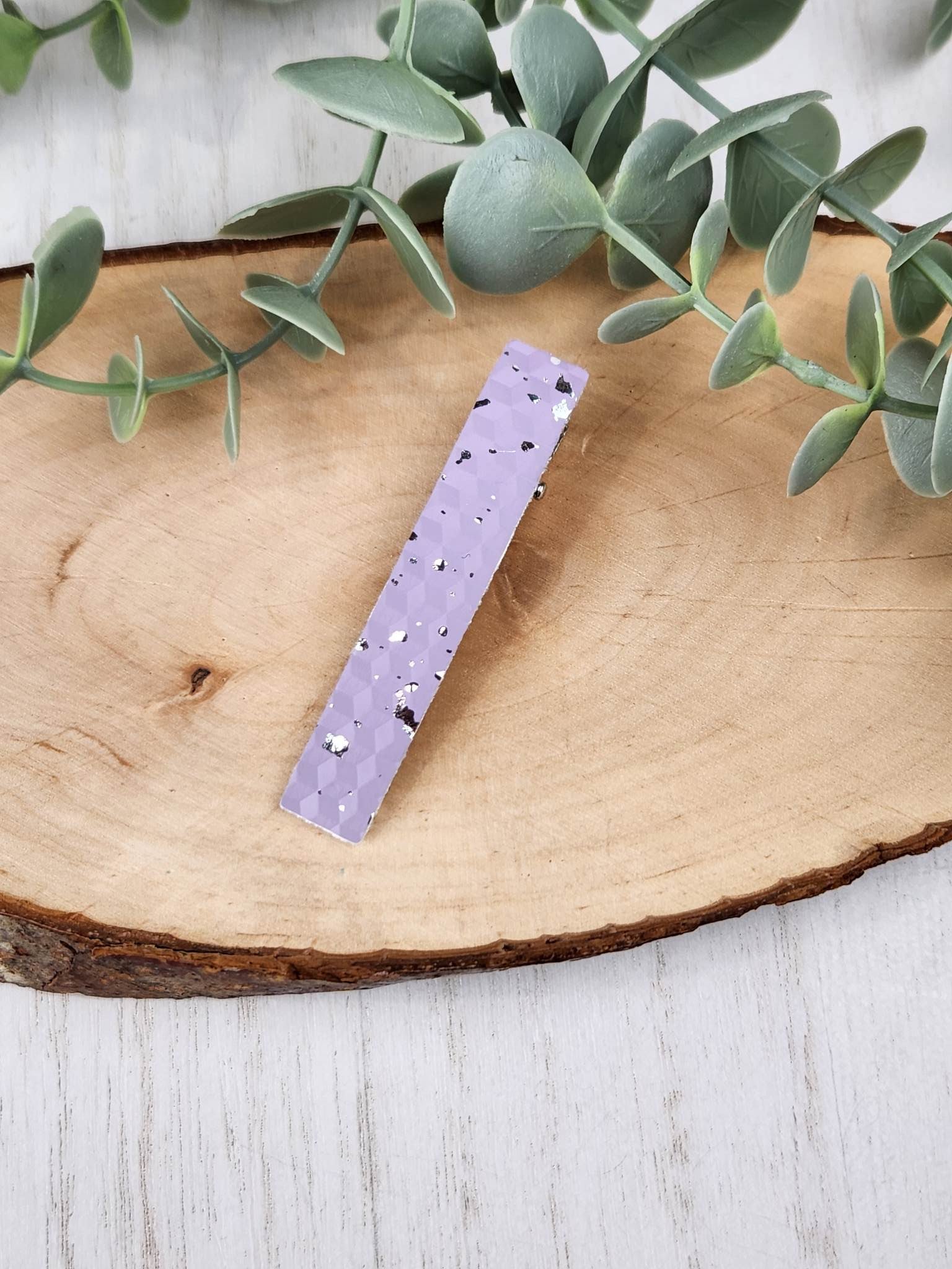 Periwinkle Speckled Barrette