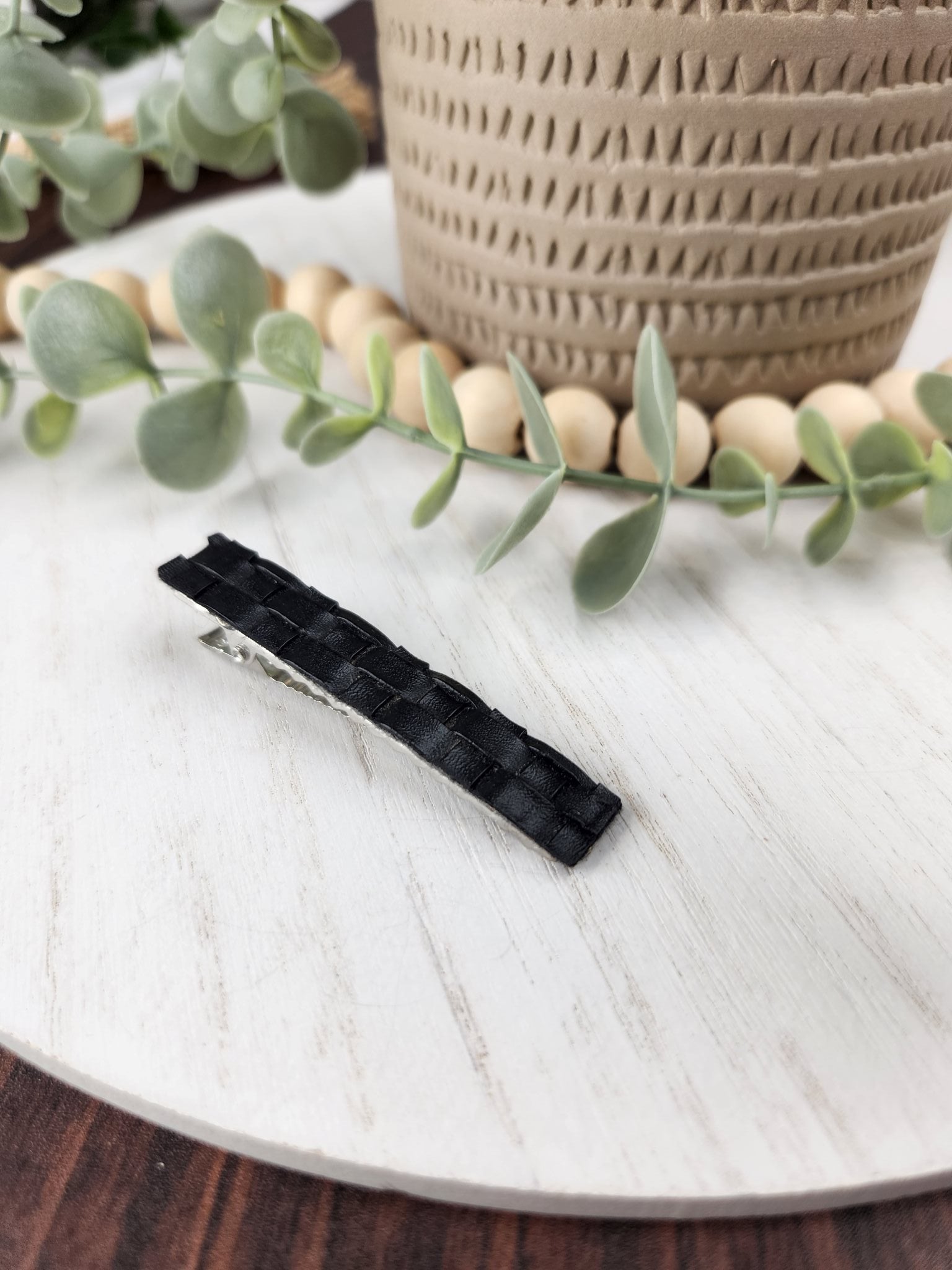 Black Liquorice Weave Barrette