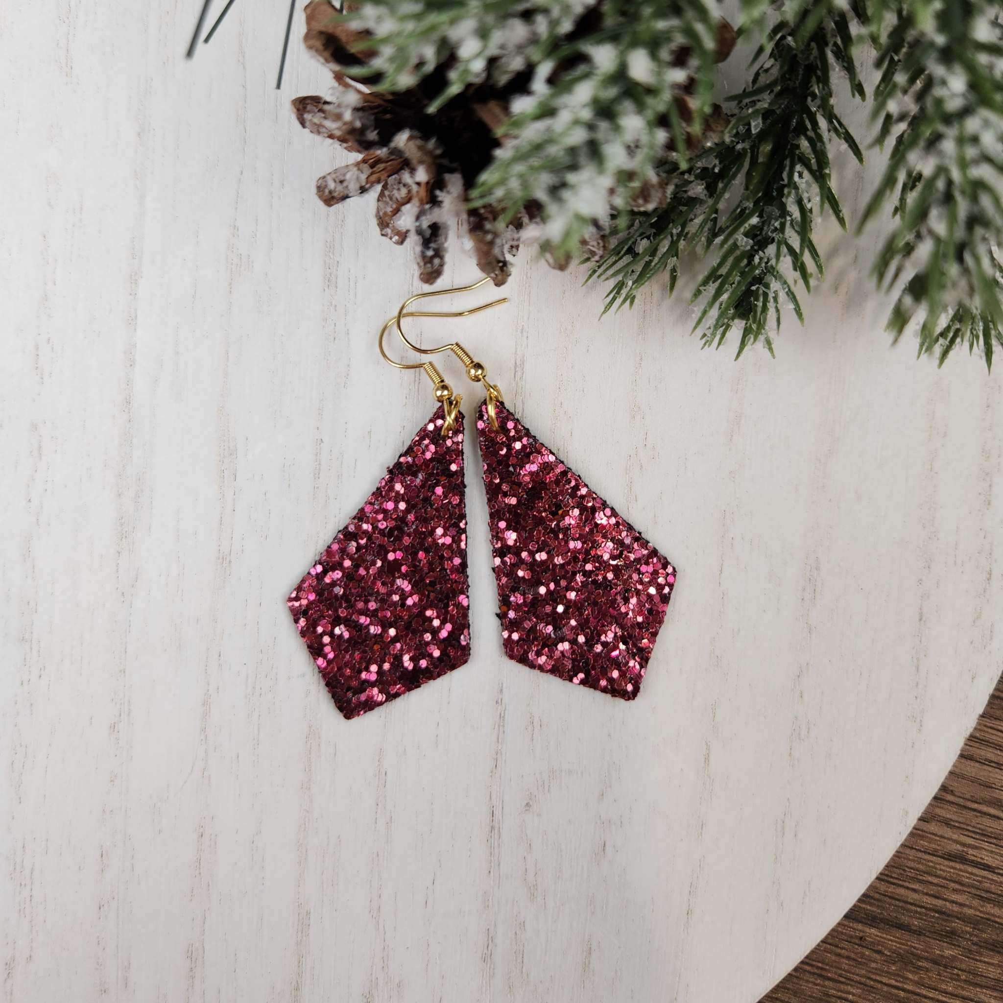 Chunky Glitter Kite Earrings. Hypoallergenic findings.