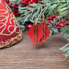 Red shimmer faux leather earrings. Hypoallergenic findings.