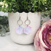 Cotton candy colored faux leather earrings. Made with Hypoallergenic hooks.