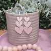 Clay pink heart valentines heart earrings.
Made with Hypoallergenic earrings.
Length is 60mm.